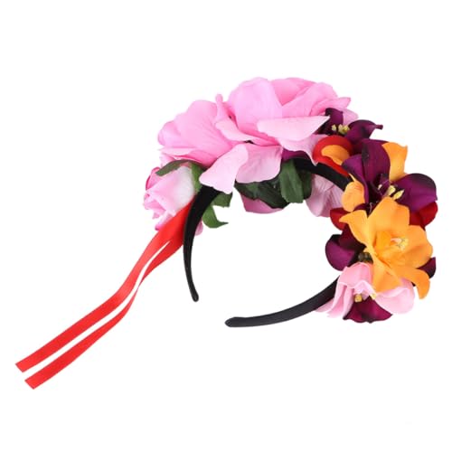 LIFKOME Blumenkranz Haarband Damen Floral Stirnband mit Festival Kopfschmuck für Halloween Party Verstellbares Haarkranz Accessoire für Cosplay und Festliche Anlässe von LIFKOME