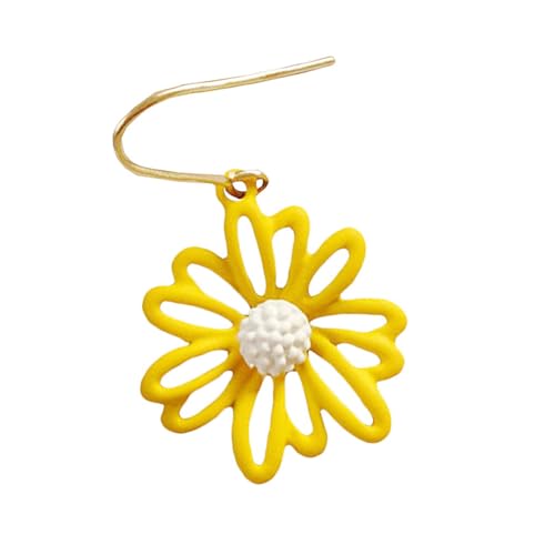 LIFKOME Blumenohrhänger aus Langlebiger Legierung Modisches Schlichtes Design in Weiß Gelb Leichte Ohrschmuck deko für Damen Angenehm zu Tragen für Alltag und Reisen von LIFKOME