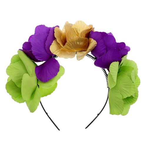 LIFKOME Blumenkranz Stirnband Mit Großem Stoffblumen Design Für Party Halloween Kopfschmuck Für Frauen Mädchen von LIFKOME