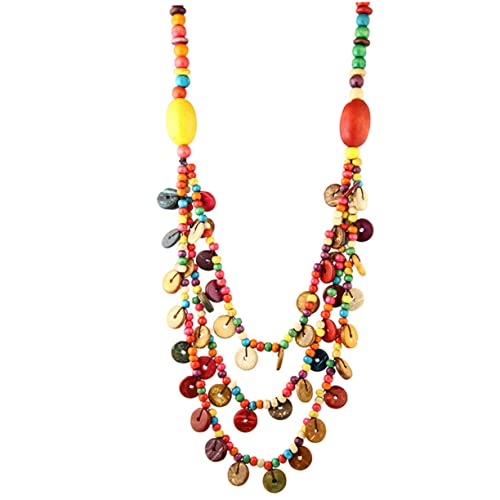 LIFKOME Einzigartige Halskette Aus Holz Mit Kokosnussschalen Und Perlen Choker Im Böhmen-stil Für Besondere Anlässe Zufällige Farbe von LIFKOME