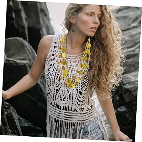 LIFKOME Boho Mehrreihige Holzperlen Halskette Damen Beach Party Modeschmuck Kokosnuss Muschel Perlen Schmuck für Urlaub Alltag von LIFKOME