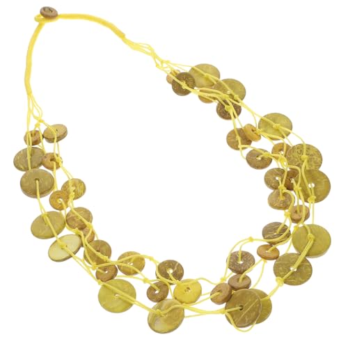 LIFKOME Boho Mehrschichtige Perlenkette aus Kokosnussschalen Leichte Damen Halskette mit Ethnischem Design Hautfreundlich Modisch für Mädchen und Frauen Geschenk für Besondere Anlässe von LIFKOME