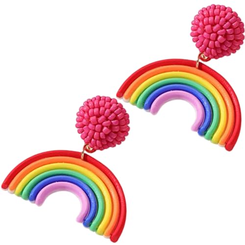 LIFKOME Boho Regenbogen Ohrhänger für Mädchen und Frauen Bunte Tropfen Ohrringe Statement Ohrringe mit U Form Leicht Kombinierbar für Alltag und Party von LIFKOME