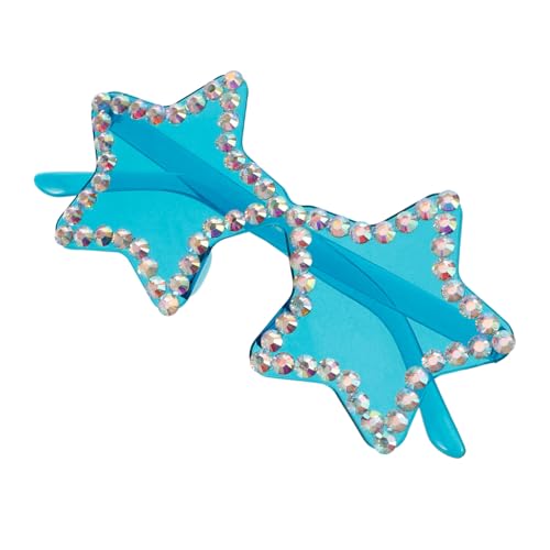 LIFKOME Bonbonfarbene Sonnenbrille Sternförmige Randlose Sonnenbrille Party Stern Trendige Randlose Sternförmige Brille Für Damen Kunststoff von LIFKOME