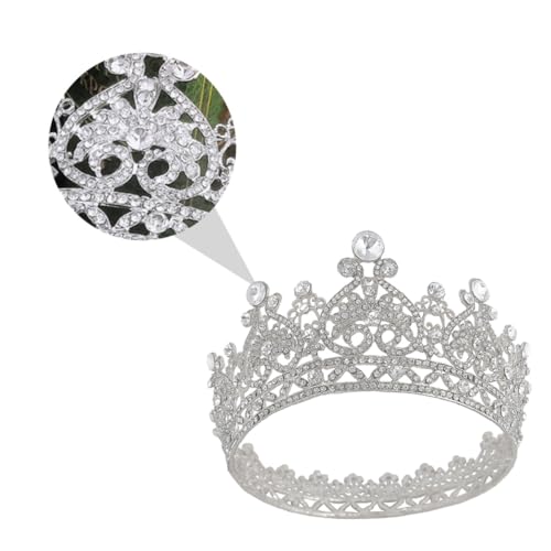 LIFKOME Brautkrone Silber Damen Hochwertiger Barock Stirnband mit Funkelnden Strasssteinen für Hochzeit und Besondere Anlässe Einzigartiges Design mit Robuster Verarbeitung von LIFKOME