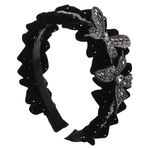 LIFKOME Breiter Haarschmuck für Damen Einzigartiges Faltendesign Klassisches Schwarzes Haarband Modisches Stirnband für Make Up und Gesichtswäsche Vielseitiges Accessoire für Verschiedene von LIFKOME