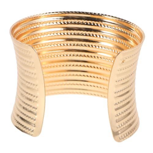 LIFKOME Breites Goldenes Cuff Armband für Damen Strukturierter Offener Armreif Eisen Leicht und für für Männer und Frauen von LIFKOME