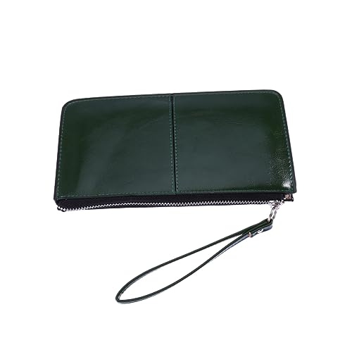 LIFKOME Damen Geldbörse Mit Reißverschluss Großer Kapazität Eleganter Clutch-Handtasche Für Mobiltelefone Hochwertige Lederhülle Dunkelgrün Für Unterwegs von LIFKOME