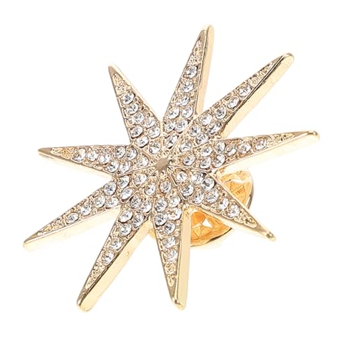 LIFKOME Brosche mit sechszackigem Sternabzeichen Anstecknadel aus Metall Anstecknadel für Rucksäcke Brosche mit Stern für Kleidung Schal Anzug Reversnadel Legierung Golden von LIFKOME
