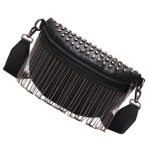LIFKOME Brusttasche Für Damen Pu-Leder Nieten Quaste Geldbörse Modische Umhängetasche Für Mama Oma Ehefrau von LIFKOME