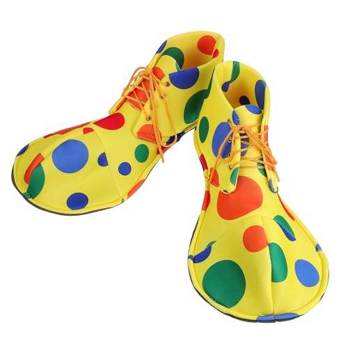 LIFKOME Bunte Clown Schuhe Überzieher Verstellbar Strapazierfähiges Material Unisex Einheitsgröße für Karneval Halloween Kostümparty und Comedy Auftritte von LIFKOME