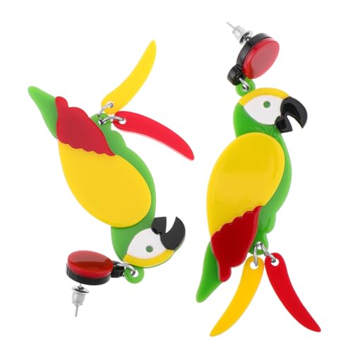 LIFKOME Bunte Papageien ohrringe aus Leichtem Acryl Auffällige Vogel form Langlebig und Komfortabel Modische Ohrhänger für Damen Geeignet für Alltag Party und Besondere Anlässe von LIFKOME