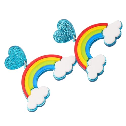 LIFKOME Bunte Regenbogen Ohrringe Damen Leichtes Metall Langlebig Komfortabel Modisch für Party Alltag von LIFKOME