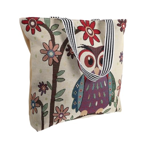 LIFKOME Canvas Damen Umhängetasche Mit Stickerei One-shoulder Bag Für Alltag Und Reisen Leicht Und Langlebig Geeignet Für Einkaufen Und Urlaub von LIFKOME