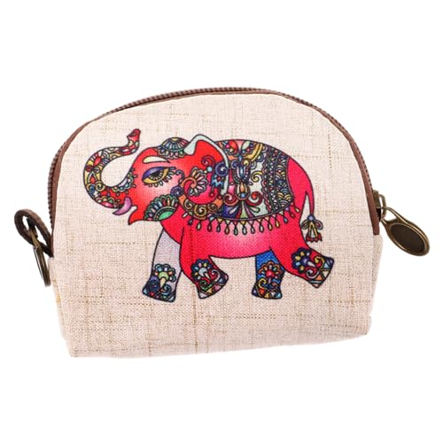 LIFKOME Cartoon Bedrucktes Damen Münzgeldbörse aus Robustem Baumwoll-leinen Kleines Portemonnaie mit Münzfach Kartenetui und Schlüsselaufbewahrung Kompakt und Leicht für Alltag Reisen und von LIFKOME