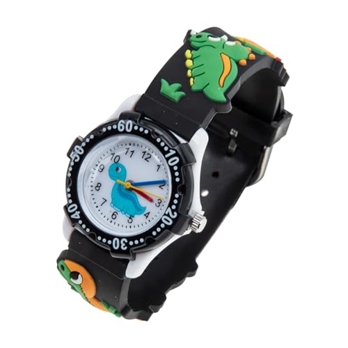 LIFKOME Junge Mädchen Quarzuhr Dinosaurier Muster Uhr Für Jungen Mädchen Mit Verstellbarem Armband Für Zeitlernen Schön Tragen von LIFKOME