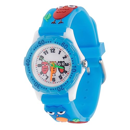 LIFKOME Kinder Armbanduhr Eule 3D Cartoon Mit Verstellbarem Gummiband Für Mädchen Und Langlebig Schüleruhr von LIFKOME