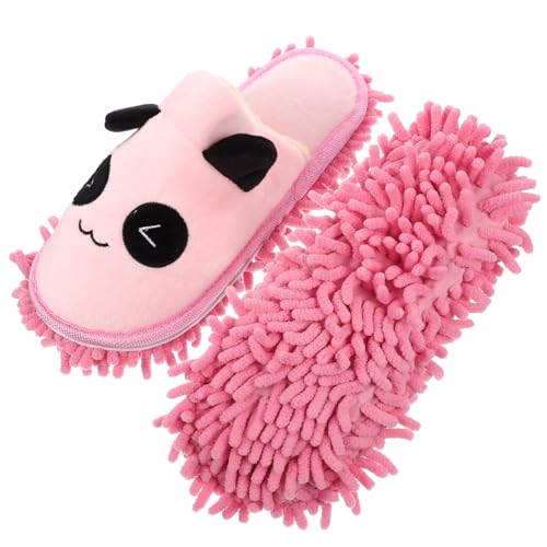 LIFKOME Cartoon Mop Slippers mit Weichem Mikrofaserbezug Wiederverwendbare Putz hausschuhe für Einfache Bodenreinigung Geräuscharm und Bequem Geeignet für Fliesenböden für Erwachsene von LIFKOME