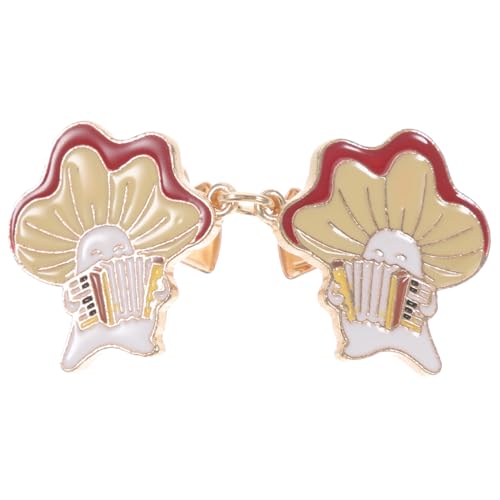 LIFKOME Cartoon Pilz Brosche Metall Anstecknadel mit Clip Bunter Strickjacken Kragen Clip Schalhalter für Pullover und Kleidungsstücke Modische Jackenspange Einfach zu Befestigen von LIFKOME