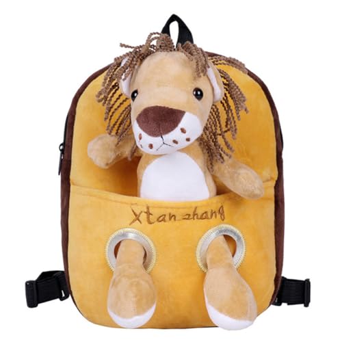 LIFKOME Cartoon Plüsch Rucksack Für Kinder Anti Verlust Kindergartenrucksack Mit Gurt Tierdesign Gelb Für Kleinkinder Und Vorschulkinder Für Kindergarten von LIFKOME