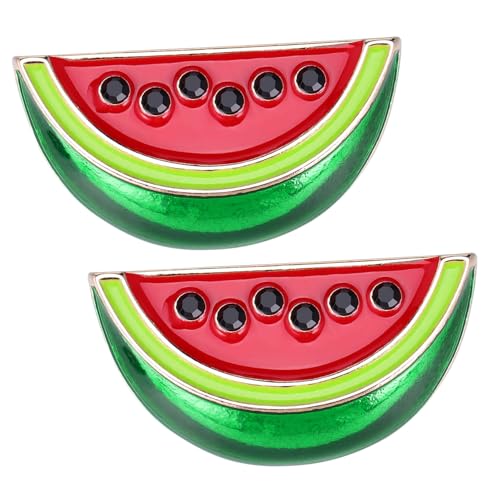 LIFKOME Cartoon-Wassermelonen-Brosche: 2 Stück Niedliche Emaille-Anstecknadeln Für Damen Kleiderclips Für Sommergeschenke Geburtstag Reverskragen Accessoires Taschen von LIFKOME