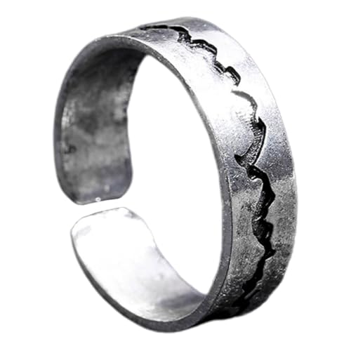 LIFKOME Nachtleuchtender Ring Aus Antikem Silber Stylischer Fingerring Mit Öffnung Kreativer Modeschmuck Als Fingerornament Verstellbarer Schmuckring Für Jubiläen Und Geburtstage von LIFKOME