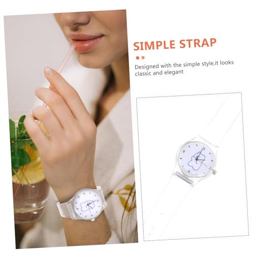 LIFKOME Damen Armbanduhr Silikon Cartoon Design Blaue Bärin Transparentes Zifferblatt Leichtes Mädchen Accessoire Modische Damenuhr für Alltag und Party von LIFKOME