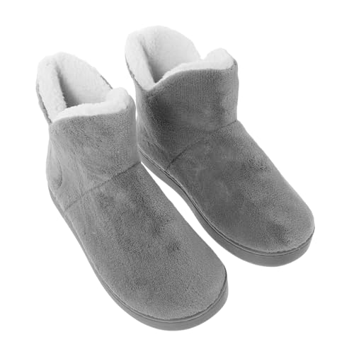 LIFKOME Damen Hausschuhe Winter Warm Gefüttert Hochgeschnittene Plüsch Slipper Für Ältere Frauen Rutschfest Komfortabel Gefütterte Indoor Schuhe von LIFKOME