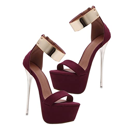 LIFKOME Damen High Heel Sandalen mit Dünnem Absatz Schwarze Wasserdichte Sommer Sandaletten Rutschfeste Damen Schuhe für Strand und Alltag Modisch Atmungsaktiv von LIFKOME