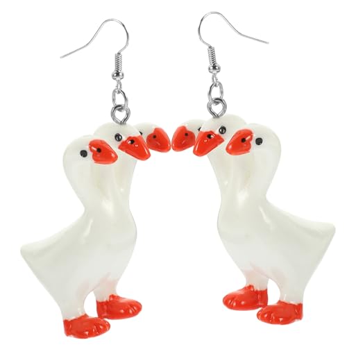 LIFKOME Damen Ohrhänger mit Kreativer Drei gänse dekoration Leichte Tropfenohrringe mit Realistischem Tierdesign Modische Accessoires für Frauen und Teenager Auffälliger Schmuck für von LIFKOME