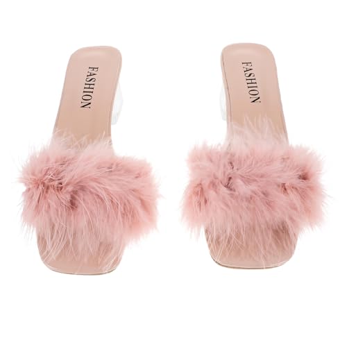 LIFKOME Damen Open toe Hausschuhe Sommer Slipper mit Chunky Absatz Atmungsaktive Strand Sandalen Pu rubber Material Modische Bequeme Freizeit Schuhe für Indoor und Outdoor von LIFKOME