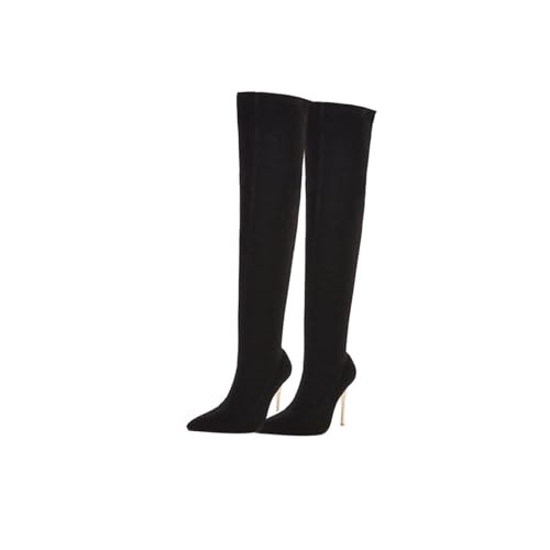 LIFKOME Damen Overknee Stiefel mit Dünnem Absatz Modische Lange High Heels für Herbst Winter Rutschfeste Sohle Angenehm und Strapazierfähig Eleganter Oberschenkelhoher Damenschuh von LIFKOME