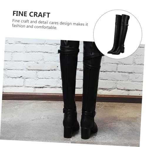 LIFKOME Damen Overknee stiefel Herbst Winter mit Dickem Absatz Rutschfeste Gummisohle Komfortabel Langschaftschuhe für Freizeit Party Arbeit Shopping von LIFKOME