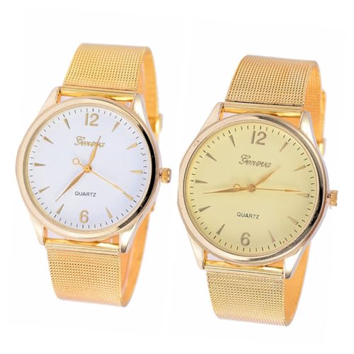 LIFKOME Damenuhr Quarz Mit Netz-gürtel Schlichtes Armbanduhren-Design -perlenarmband Für Damen Ultradünn Weißes Ziffernblatt Langlebiges Zeitmesser- von LIFKOME