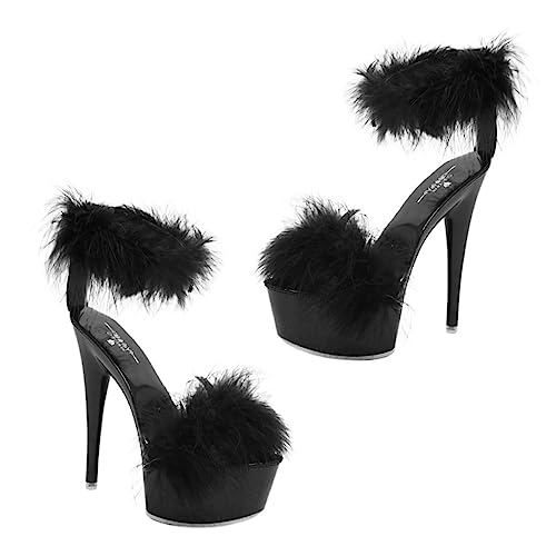 LIFKOME Damen Sandalen Absatz Hochhackige No Slip Fashionable Sommerschuhe Plateau Pumps für Arbeit Party Shopping Rutschfeste Langlebige Materialqualität Verarbeitung Vielseitig von LIFKOME