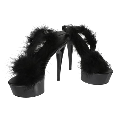 LIFKOME Damen Sandaletten mit Hohem Absatz Modisch und Design für Frühling und Sommer Stilvolle Schwarze High Heels Langlebige Materialien von LIFKOME