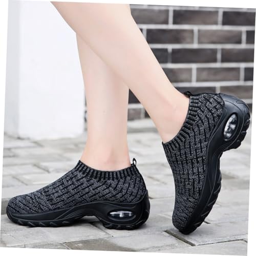 LIFKOME Damen Sportschuhe Frühling Atmungsaktiv Leicht Stabiler Fersenhalt Strapazierfähig Flexibler Textil Sneaker Für Alltag Outdoor Indoor Saison Frühling Herbst von LIFKOME