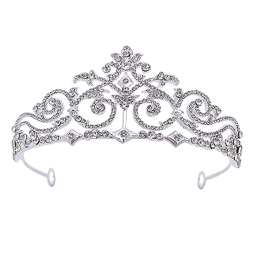 LIFKOME Damen Tiara mit Strasssteinen Leichte Brautkrone für Hochzeit und Party Komfortables Langlebiges Haarschmuck Accessoire für Prinzessinnen und Festliche Anlässe von LIFKOME