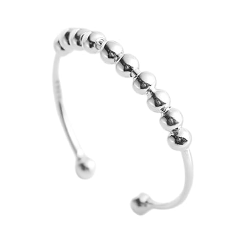 LIFKOME Stapelbarer Damenring Aus Sterlingsilber Mit Perlen Einzigartiges Fingeraccessoire Offener Ringdesign Für Verschiedene Modische Perlenringe Für Täglichen Gebrauch von LIFKOME