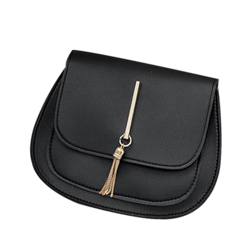 LIFKOME Damentasche Pu Mit Quasten Leichte Umhängetasche Für Für Alltag Party Und Shopping Schwarz von LIFKOME