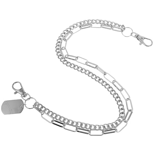 LIFKOME Punk Style Metall Hosenkette Doppel-layer Taillenkette Für Hip Hop Mode Robuste Jeanskette Für Männer Und Frauen Vielseitig Tragbar Als Dekoration Für Hosen Gürtel Oder von LIFKOME