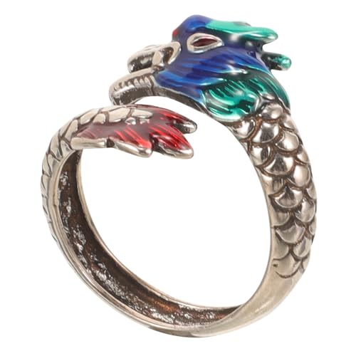 LIFKOME Drachenring Verstellbar Emaillering Ring Dekoration Offener Ring Für Frauen Herren Ringschmuck von LIFKOME