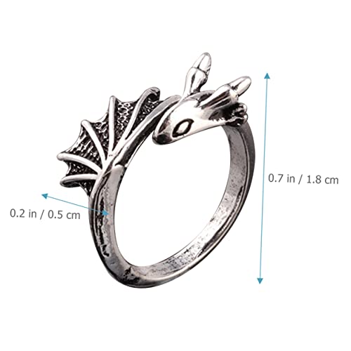 LIFKOME Drachen Ring Herren Offener Verstellbarer Finger Schmuck Retro Stil Langlebiges Design Für Festival Party Alltag von LIFKOME