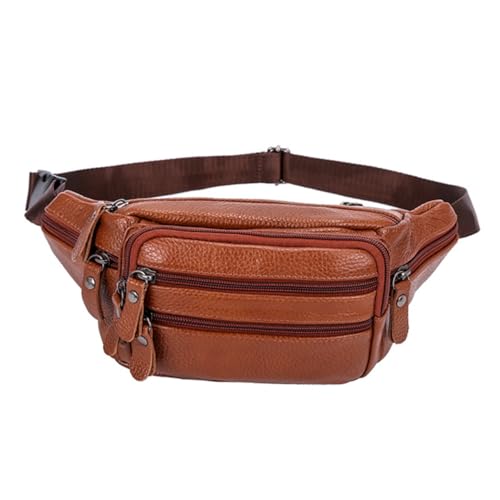 LIFKOME Echtleder Herren Brusttasche Verstellbar Leichte Schultertasche Multifunktional für Outdoor Sport Alltag Geeignet Robust und Kratzfest als Geschenk von LIFKOME