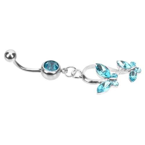 LIFKOME Edelstahl Bauchnabelpiercing Damen Zirkonia Schmetterling Nabelring Hautfreundlich Elegant Schmuck für Strandparty Cosplay von LIFKOME