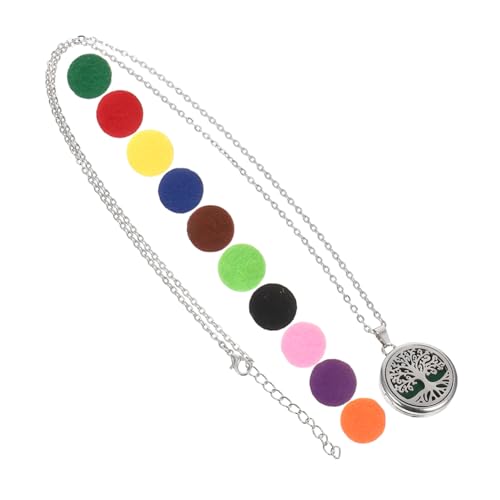 LIFKOME Edelstahl Baum Des Lebens Aromatherapie Halskette Diffusor Anhänger mit Filzpads Verstellbare Kette Duft Schmuck für Frauen Entspannende Aromatherapie Langlebig und von LIFKOME