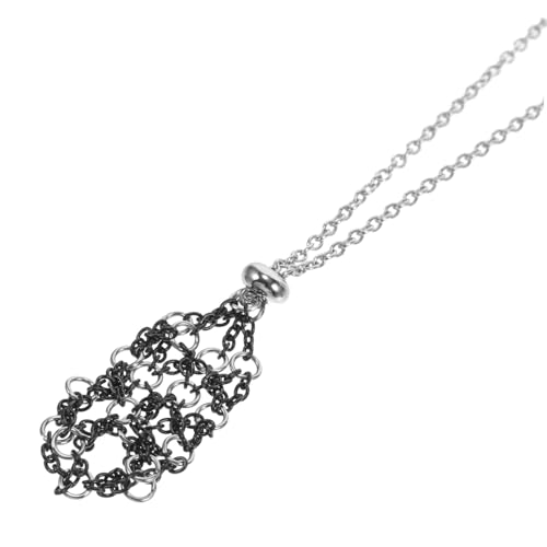 LIFKOME Edelstahl Kristallanhänger Halter Netzkorb Leichte Schmuckkette Eleganter Schmuckhalter für Natürliche Steinanhänger Geschenkidee für Damen und Herren von LIFKOME