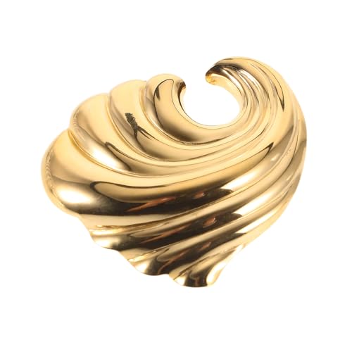 LIFKOME Edelstahl Wave Brosche Goldfarben Kreative Anstecknadel für Mantel Jacke Schal Vielseitiges Kleidungszubehör mit Künstlerischem Minimaldesign Modische Brosche für Damen von LIFKOME