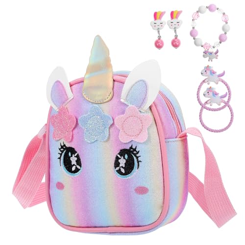 LIFKOME Einhorn Handtasche Schmuck Mit Cartoon-geldbörse Und Süßer Umhängetasche Verstellbarer Riemen Und Dekorativem Einhorn-schmuck Für Damen von LIFKOME