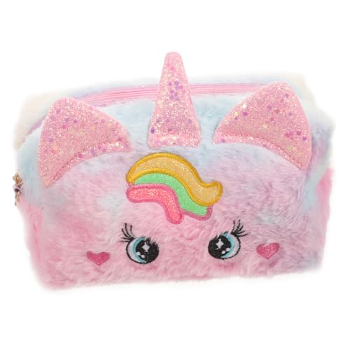LIFKOME Einhorn Kulturbeutel Süße Reisetasche Für Toilettenartikel Plüsch Make-up Tasche Organizer Für Reisen Reißverschlusstasche Zum Organisieren von LIFKOME